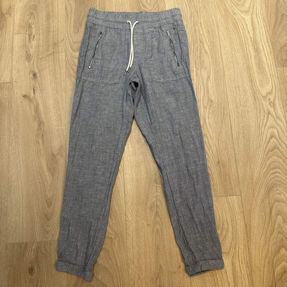 Athleta Women's Cabo Linen Joggers Pull On Blue Pants Size 2 (XS) Chambray Blue - Picture 2 of 7